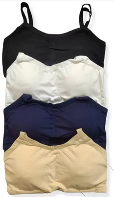 Us Fashion PACK OF 2 SPORTS BRA CAMI BRA LIGHTLY PADDED Women Everyday Lightly Padded Bra(Black, Blue, Beige, White)