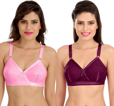 SONA PERFECTO Women Minimizer Non Padded Bra(Pink, Purple)