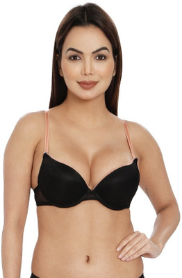 ilraso Women Push-up Lightly Padded Bra(Black)