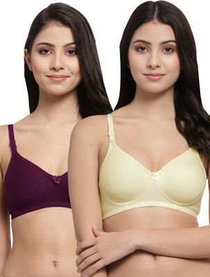 Docare Women T-Shirt Lightly Padded Bra(Yellow, Purple)