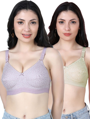 Shyam Sons FLAIR Dipali Women Minimizer Non Padded Bra(Purple, Yellow)
