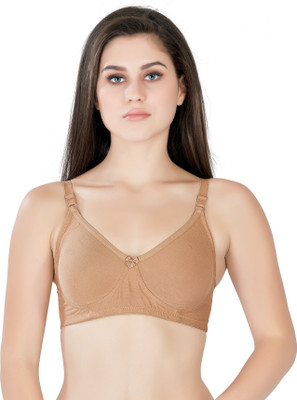 Florich Side Suppot C - Cup Women Full Coverage Non Padded Bra(Beige)