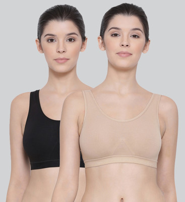 Lyra BRA - 531 Women Sports Non Padded Bra(Black, Beige)