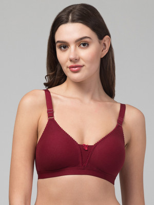 PESHE Full Coverage Non Padded Fancy Bra With Large Women Full Coverage Non Padded Bra(Maroon)