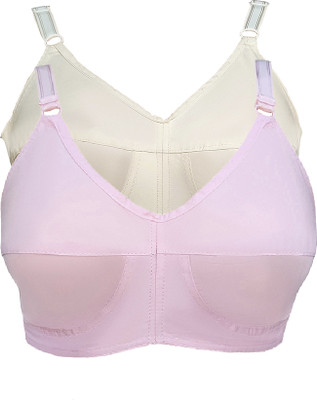 teenager Women Full Coverage Non Padded Bra(Beige, Pink)