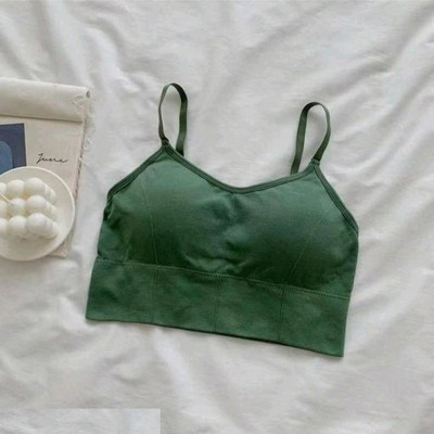 BRANKLY URJA Women Cami Bra Lightly Padded Bra(Green)