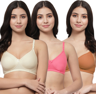 Docare NovaPad Women T-Shirt Lightly Padded Bra(Beige, Pink, Brown)