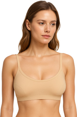 Salsa SPORT-BRA-011 Women Cami Bra Non Padded Bra(Beige)