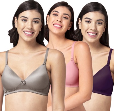 Divaflo SBX5 Women T-Shirt Lightly Padded Bra(Grey, Pink, Purple)