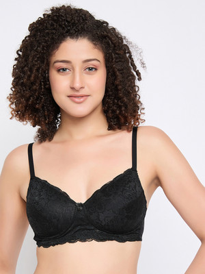 Clovia BR2001E13 Women T-Shirt Lightly Padded Bra(Black)