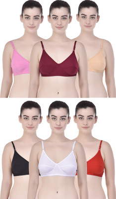 Yana Women Full Coverage Non Padded Bra(Red, White, Pink, Maroon, Gold, Black)