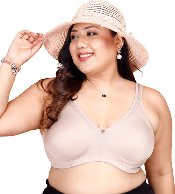 maashie M4418 Women's Side Panel Lace Double Layered Cups High Support Seamless Bra Women Everyday Non Padded Bra(Brown)
