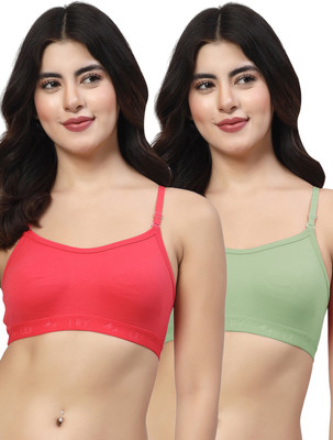 LILY 3321 Women Everyday Non Padded Bra(Red, Green)