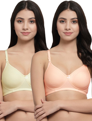 Docare Women T-Shirt Lightly Padded Bra(Orange, Yellow)