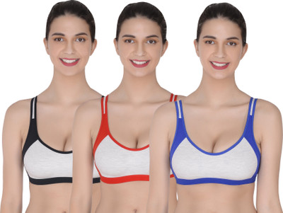 Lady One Women Sports Non Padded Bra(Multicolor)