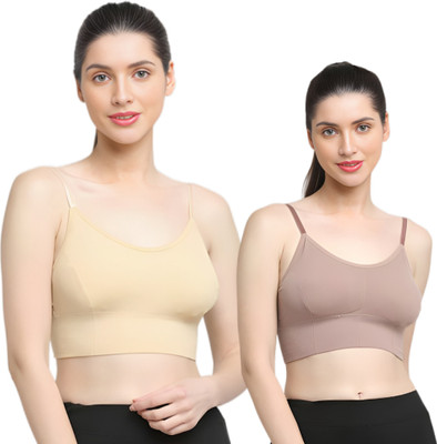 Luffy Luke Sports Bra for Women Everyday Lightly Padded Cotton Blend Bra For Women Women Sports Lightly Padded Bra(Beige, Brown)