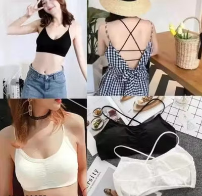 PreetyMore Women Bandeau/Tube Lightly Padded Bra(Black, White)