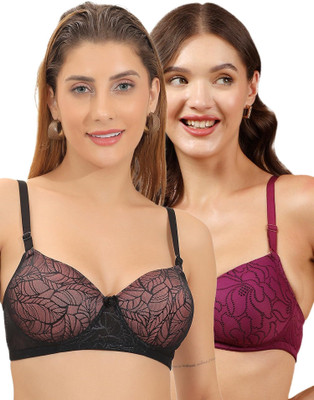 RAHA S.G Lingerie bra for women & girls Women Push-up Lightly Padded Bra(Multicolor)