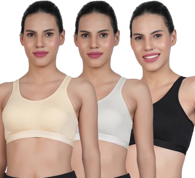 Shyam Sons FLAIR Eazy Women Sports Non Padded Bra(Beige, White, Black)