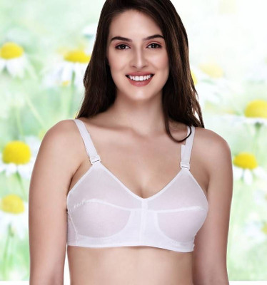 RAJORAMART Women Everyday Non-Padded Bra Comfortable & Breathable Daily Wear Women Full Coverage Non Padded Bra(White)