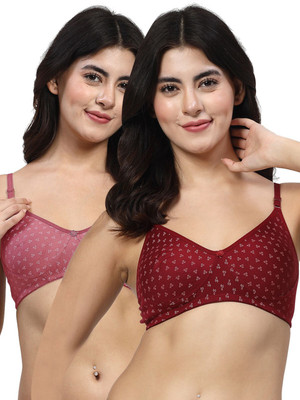 LILY itidaMino Women T-Shirt Non Padded Bra(Maroon, Purple)