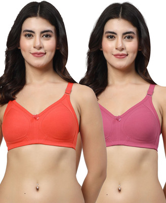 LILY iranos Women Minimizer Non Padded Bra(Red, Purple)