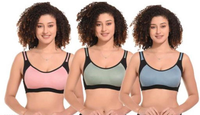 Wonkey JINKY Women Sports Non Padded Bra(Multicolor)
