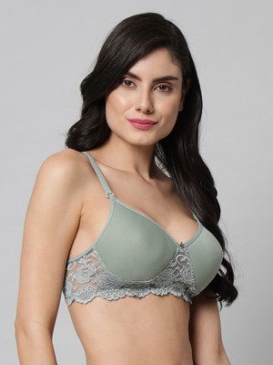 CALCADOS Stylish new color Full Coverage Women Push-up Lightly Padded Bra(Green)