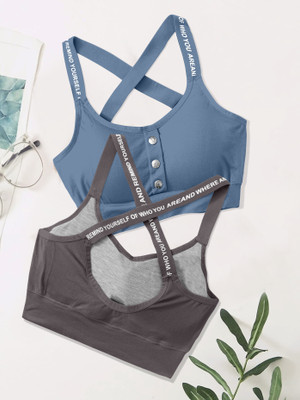 NAGARVEL CREATION crosss-blue-dgry-02-p02-30 Women T-Shirt Lightly Padded Bra(Multicolor)