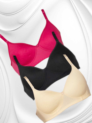 SuTJena Women Full Coverage Lightly Padded Bra(Multicolor)
