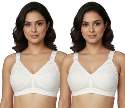 DILSOZ DILSOZ 25M Cotton Bra Women Full Coverage Non Padded Bra(White)
