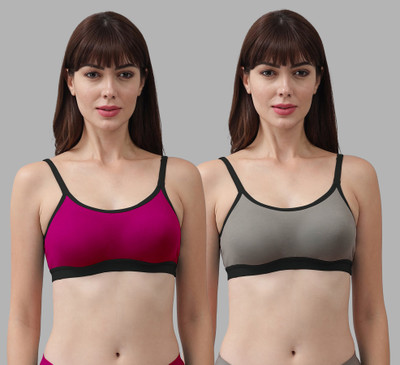 Beach Curve B-Pnora Bra Women Minimizer Non Padded Bra(Pink, Grey)