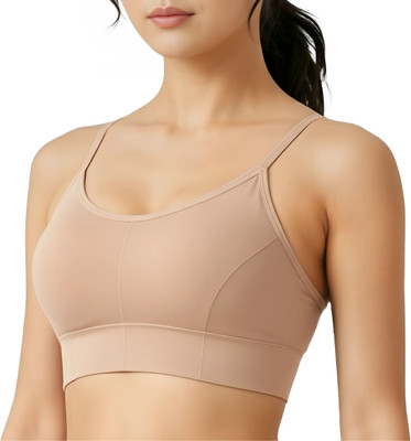 Vellveta TS-SKIN-28-01 Women T-Shirt Heavily Padded Bra(Beige)