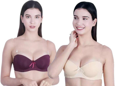 HouseOfCommon Women Balconette Lightly Padded Bra(Multicolor)