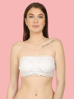 DreamBe Bra Women Bandeau/Tube Lightly Padded Bra(White)
