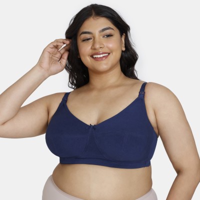 ZIVAME Women Maternity/Nursing Non Padded Bra(Blue)