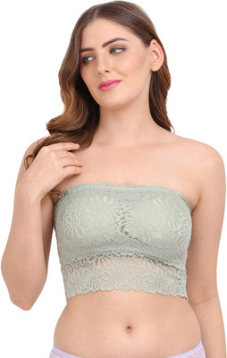 AMOUR SECRET Amour Secret Lace Tube Top Women Bandeau/Tube Lightly Padded Bra(Green)