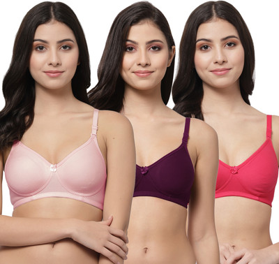 Docare Detachable Strap Women T-Shirt Lightly Padded Bra(Pink, Purple, Pink)