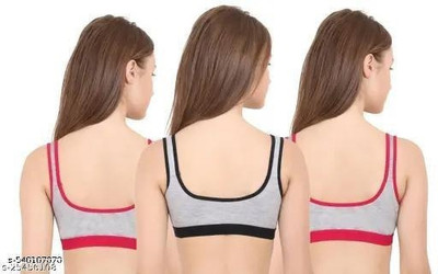 SanjuFashion premium quality Women Sports Non Padded Bra(Black, Blue, Red)