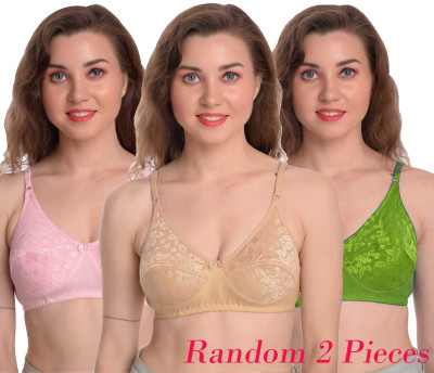 MiYaFi Women Everyday Non Padded Bra(Pink, Beige, Green)
