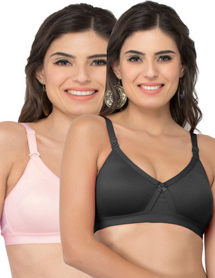 COLLEGE GIRL CG1304 Women Minimizer Lightly Padded Bra(Black, Pink)