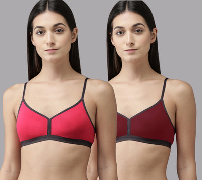 Cup's-In Veni Bra Women Everyday Non Padded Bra(Red, Maroon)