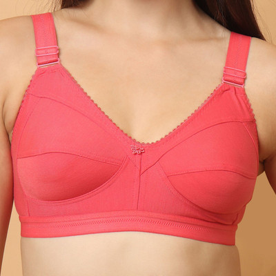 YESJUDAN Daily Use Comfort Cotton Full Cup Non-Padded Wired/Non-Wired Casual Woman Bra Women Balconette Lightly Padded Bra(Pink)