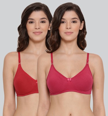 Lyra Women T-Shirt Non Padded Bra(Pink, Red)