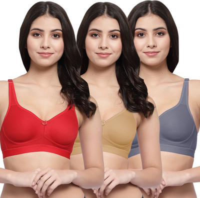COLLEGE GIRL CG1215 Women Minimizer Lightly Padded Bra(Red, Brown, Grey)