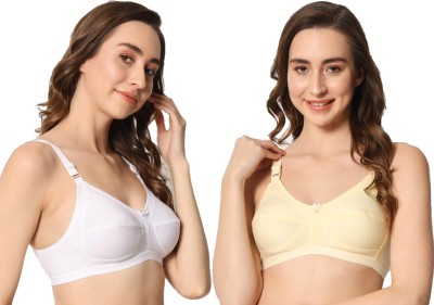 Makazio Women Everyday Non Padded Bra(Beige, White)