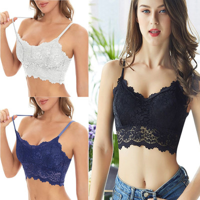 Us Fashion Women Bralette Lightly Padded Bra(Black, White, Blue)
