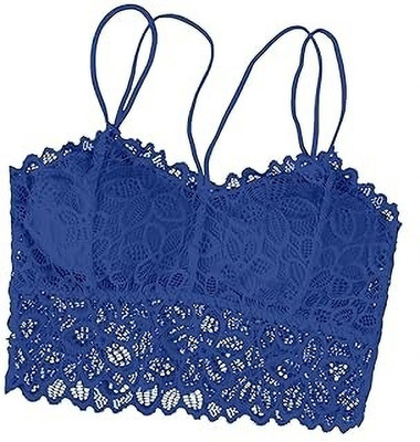 AUMSHTA Women Bralette Lightly Padded Bra(Blue)