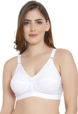 ELEG & STILANCE Non Padded Seamless Complete Side Support Plus Size Everyday Bra Women Full Coverage Non Padded Bra(White)