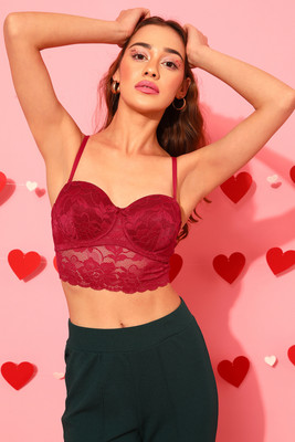 Clovia Women Bralette Lightly Padded Bra(Red)